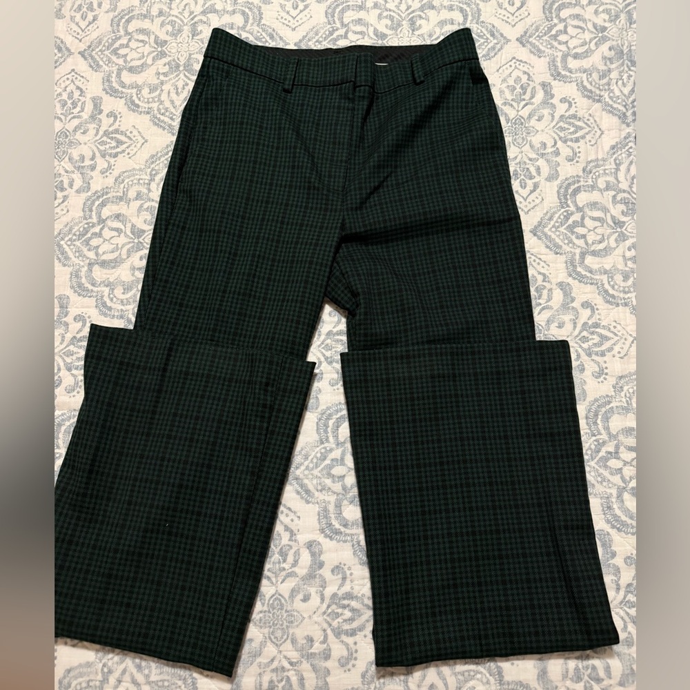 Ann Taylor Dark Green Plaid Pants size 4